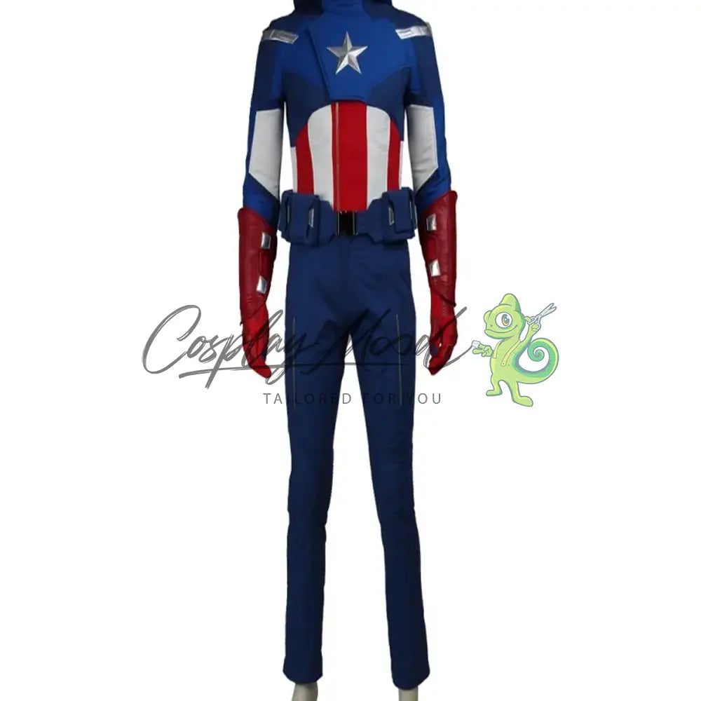Costume Di Carnevale Capitan America The Avengers | Tuta Con Pettorina Imbottita E Maschera | Vestito Classico Per Bambini | Taglia Unica 85x32cm