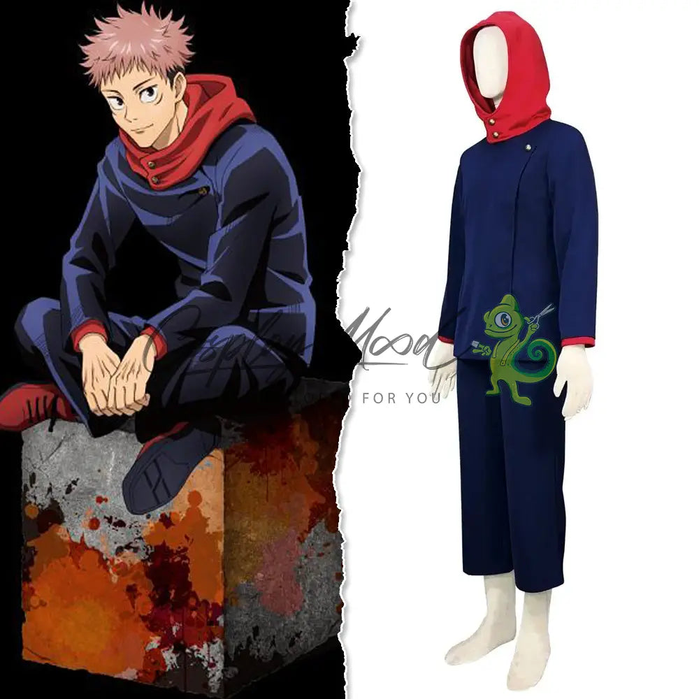 Jujutsu Kaisen Cosplay Kostüm, Itadori Yuji Cosplay Ein kompletter Jujutsu Kaisen Cosplay Kostüm, Itadori Yuji Cosplay Ein kompletter