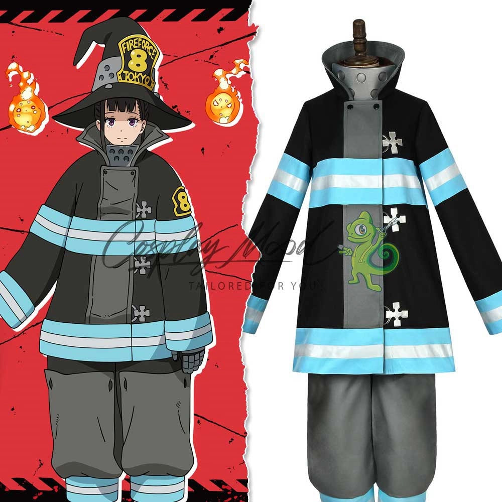 Fire Force Shinra Kusakabe Maki Oze Uniform Outfit Anime Cosplay Costume  C012