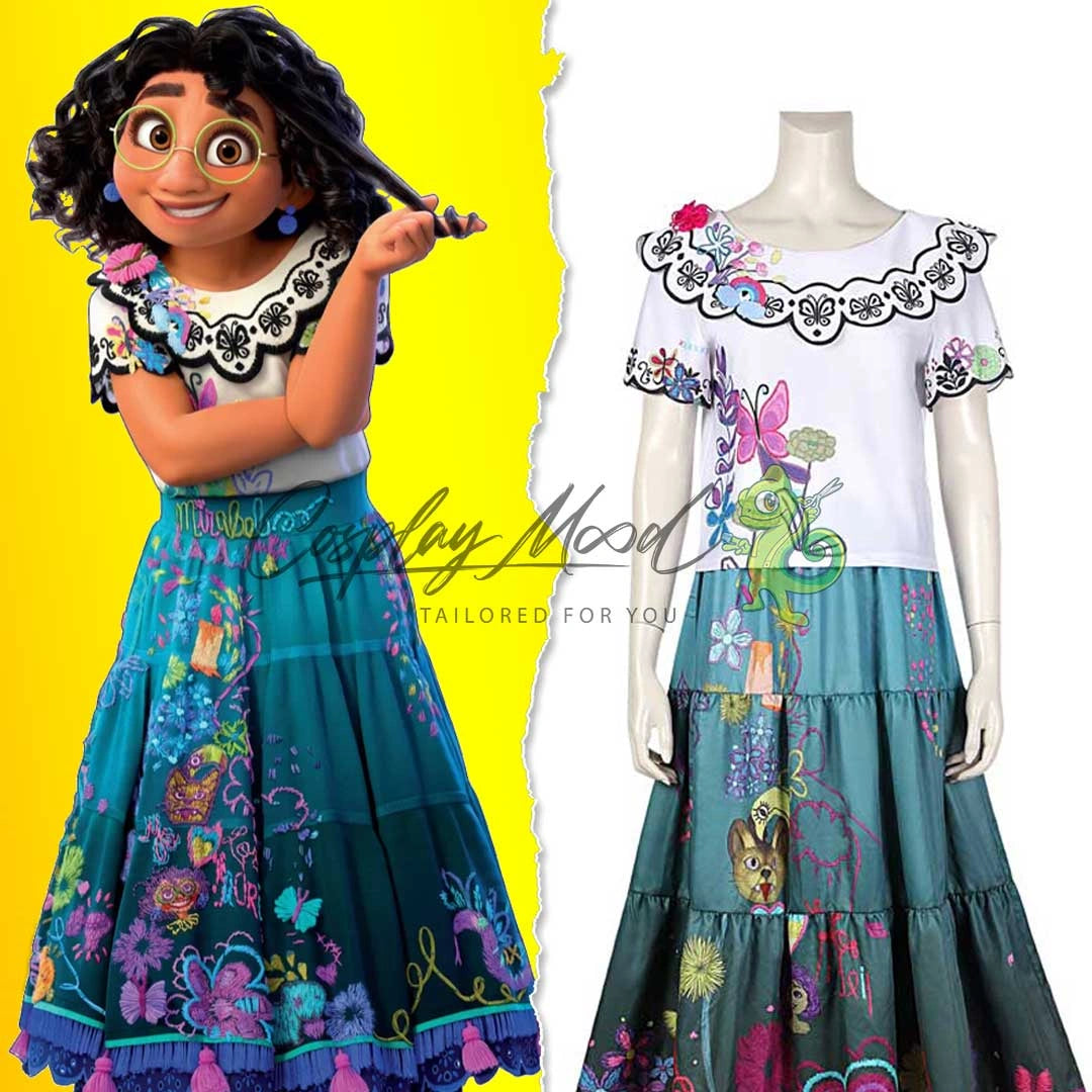 Encanto Mirabel Isabela Madrigal Chaussures pour filles Halloween Cosplay Costume Dress Up Outfit Broderie Mary-Jane Ballerine Chaussures plates Encanto Mirabel Isabela Madrigal Chaussures pour filles Halloween Cosplay Costume Dress Up Outfit Broderie Mary-Jane Ballerine Chaussures plates