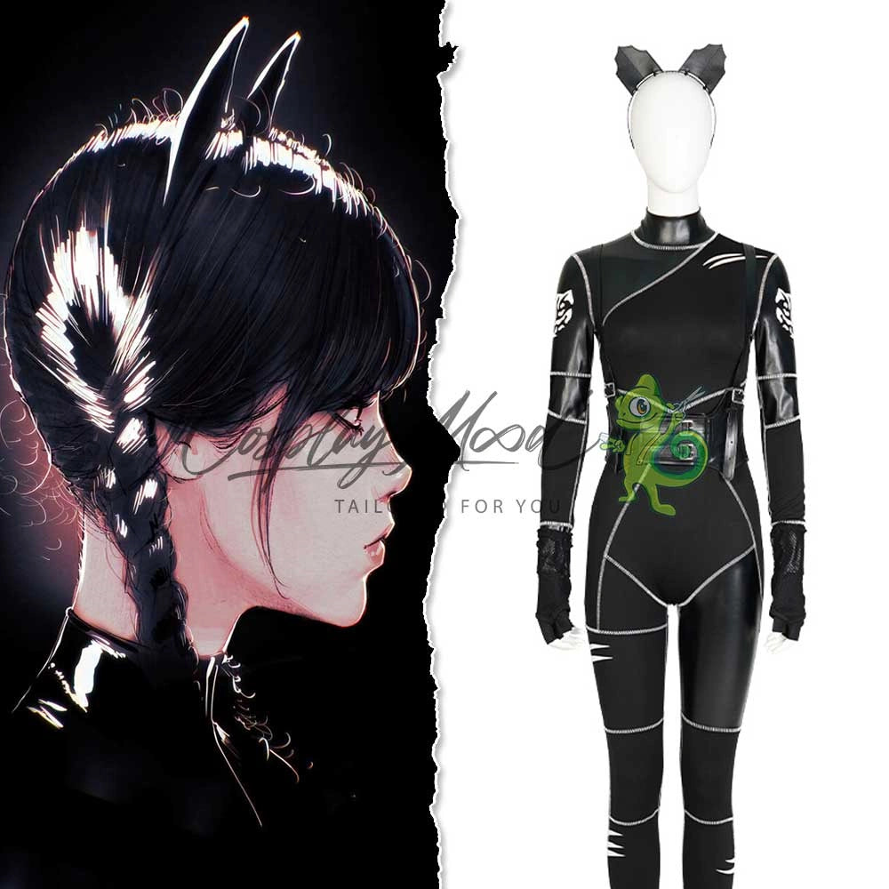 Costume-cosplay-Wednesday-Netflix-The-Addams-Family-Black-Cat-dress-1