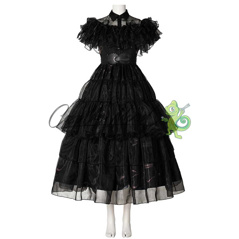 Costume-cosplay-Wednesday-Netflix-The-Addams-Family-Dance-dress-2