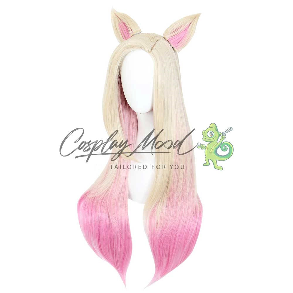 Parrucca-cosplay-Ahri-KDA-League-of-Legends-con-orecchie-2