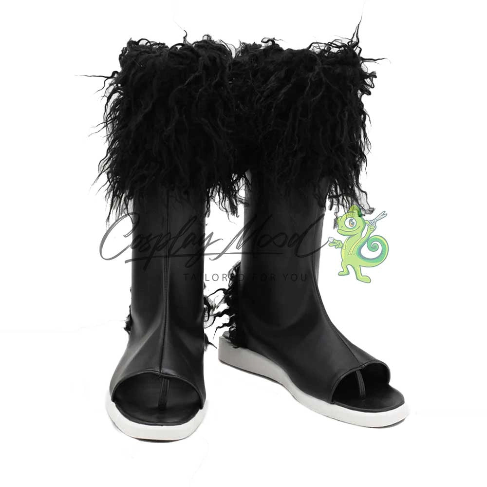 Stivali natalizi da Babbo Natale Cosplay da uomo Scarpe in pelle nera Stivali natalizi da Babbo Natale Cosplay da uomo Scarpe in pelle nera